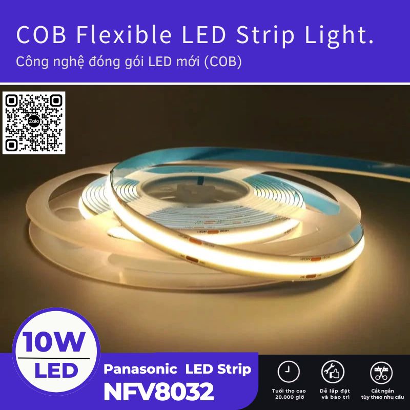 LED Dây Panasonic COB NFV8032 – Giải Pháp Ánh Sáng Chuẩn Kỹ Thuật Cho Thiết Kế Nội Thất